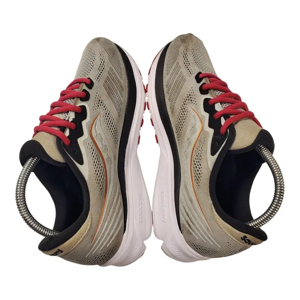 SAUCONY Shoes RIDE 14 Womens Size 10 Fog Gray Cherry Running Sneaker S10650-55